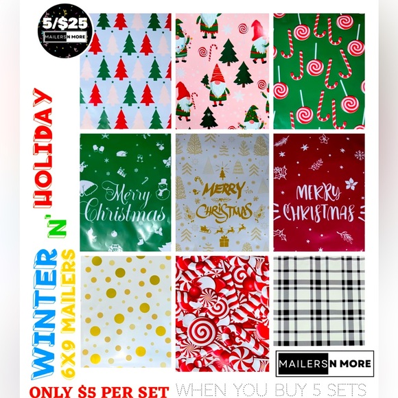 Mailers N More Office 26x9 Mailers Winter Holiday Mailers Gift Wrap